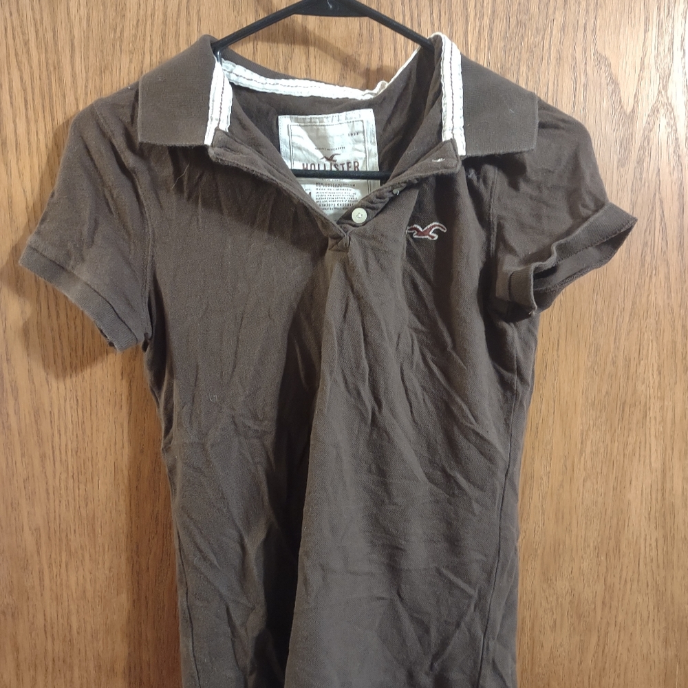 Brown Hollister Polo Medium